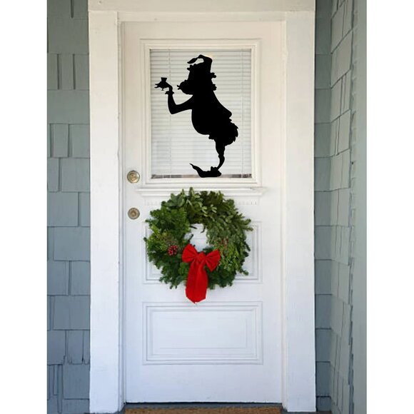 Christmas: Funny blowing a kiss Window Cling silhouette Decal - Picture 4 of 5